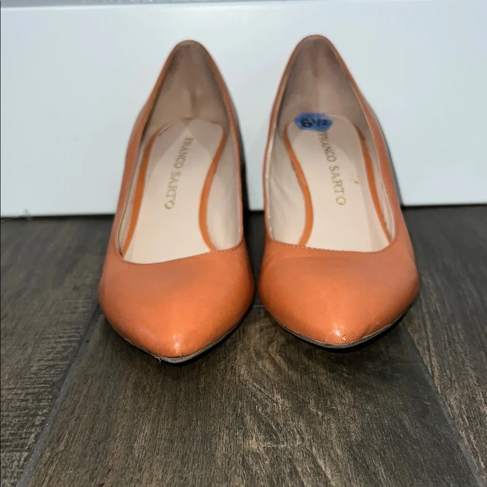 Franco Sarto Orange Wedge Pointy Toe Heel Sz 6.5